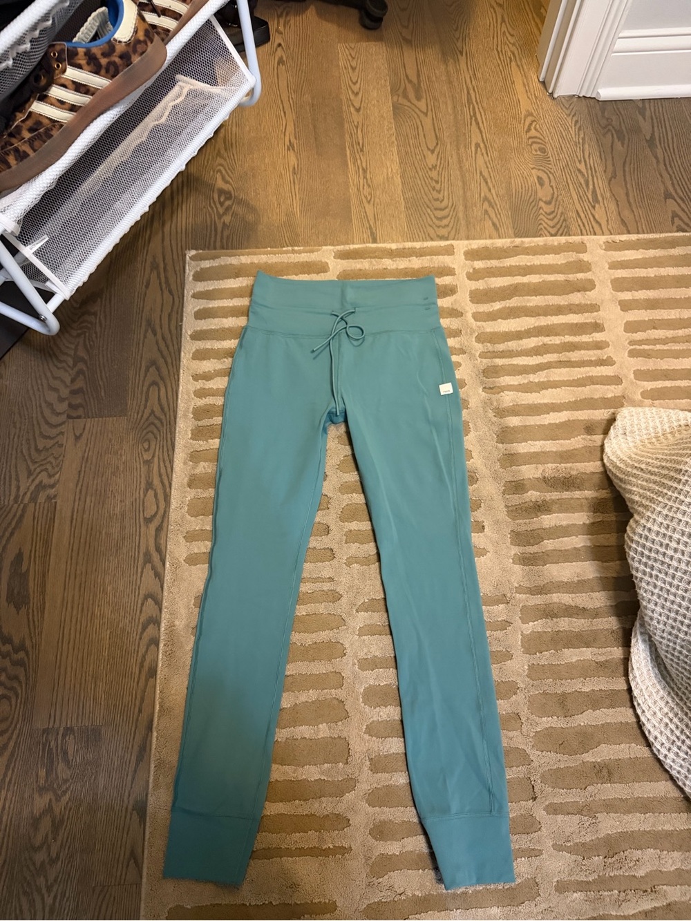 Vuori Teal Drawstring High-Waist Leggings